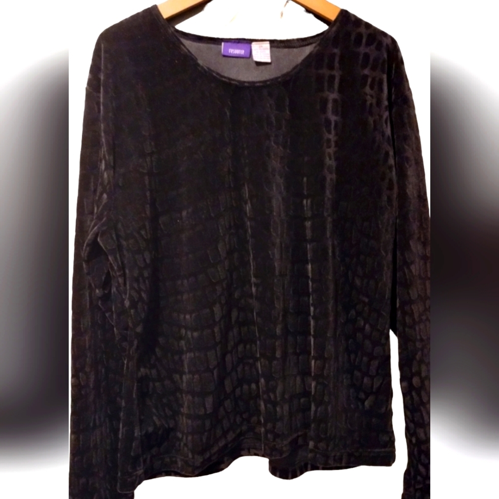 Plus Size Faux Velvet Top